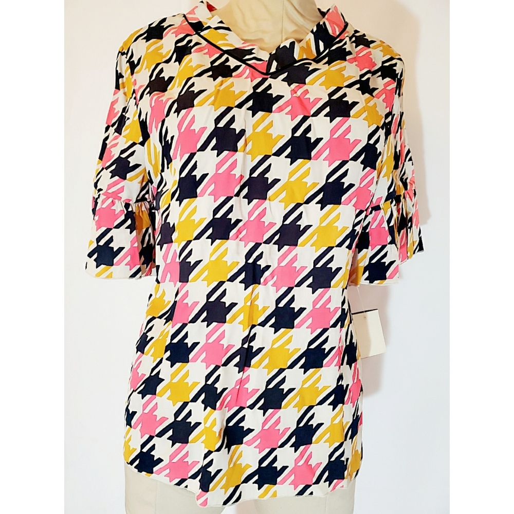 NWT Marni starlight + gold print V detail ruffle sleeve
